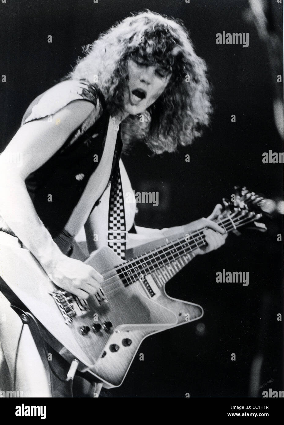 Groupe de rock britannique Def Leppard avec Pete Willis en 1980. Photo Laurens van Houten Banque D'Images
