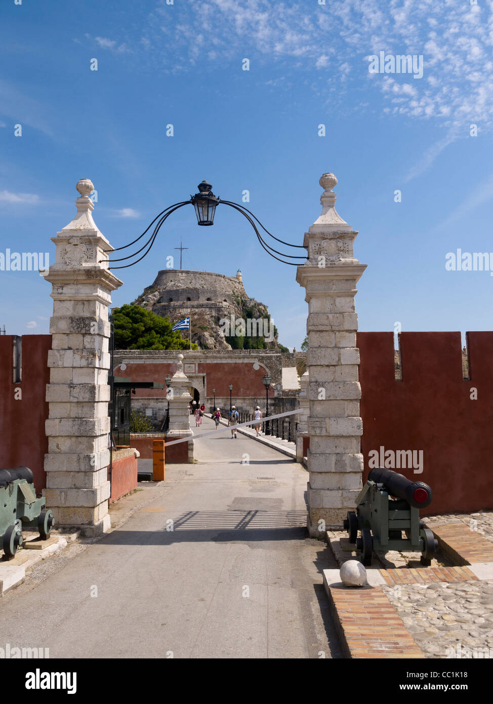 Palaio Frourio la forteresse sur la côte dans la ville de Corfou, sur l'île de Corfou en Grèce Îles Ioniennes Banque D'Images