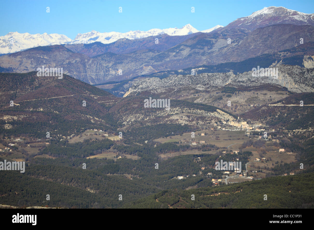 Aperçu de la campagne des Alpes-maritimes Banque D'Images