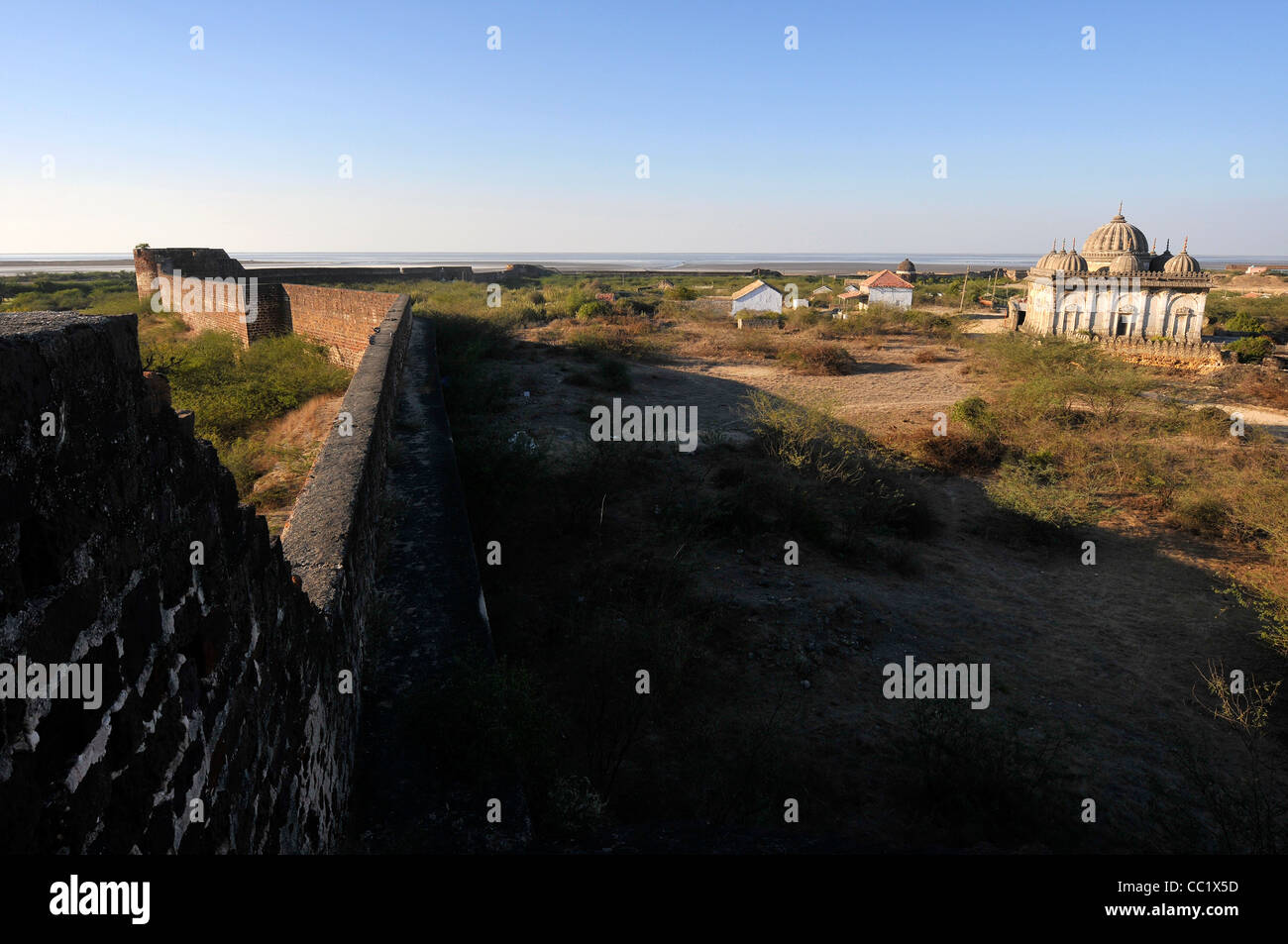 La ville fantôme de Lakhpat dans l'ouest de l'Inde Banque D'Images
