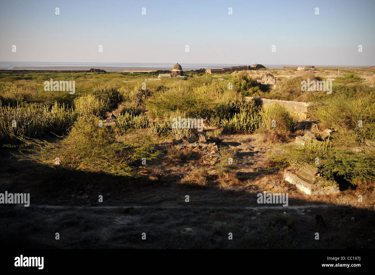 La ville fantôme de Lakhpat dans l'ouest de l'Inde Banque D'Images