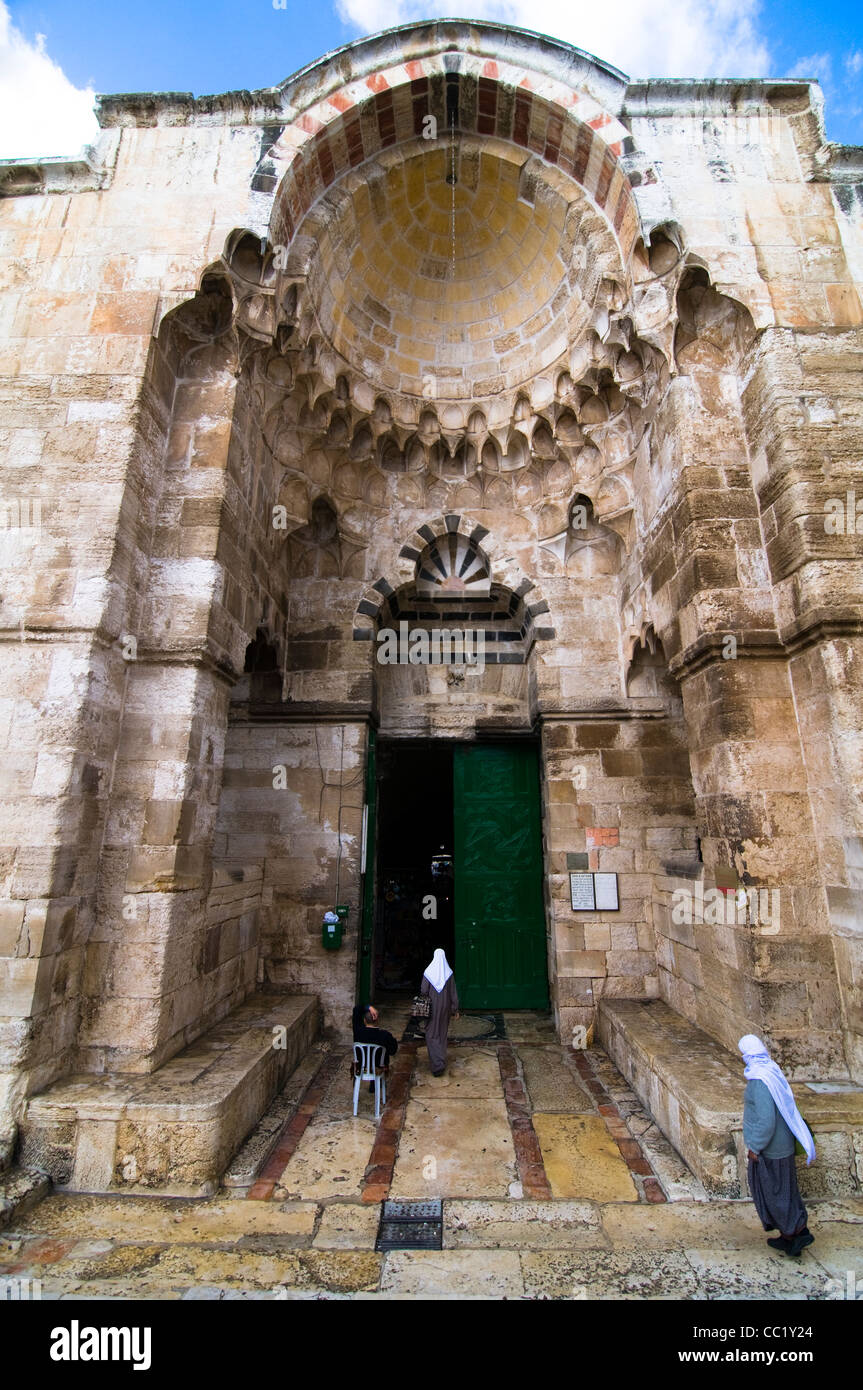 La porte du marchand de coton (Bab al-Qattanin) reliant le Mont du Temple aux bazars dynamiques du quartier musulman. Banque D'Images