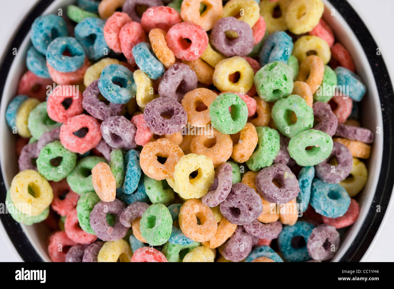 Céréales Petit-déjeuner céréales Froot Loops. Banque D'Images