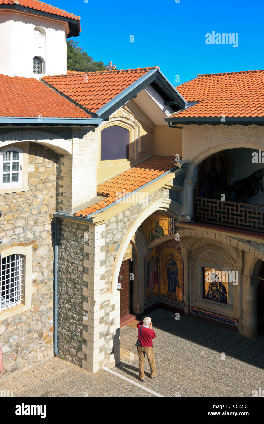 Cour de monastère de Kykkos, Chypre Banque D'Images