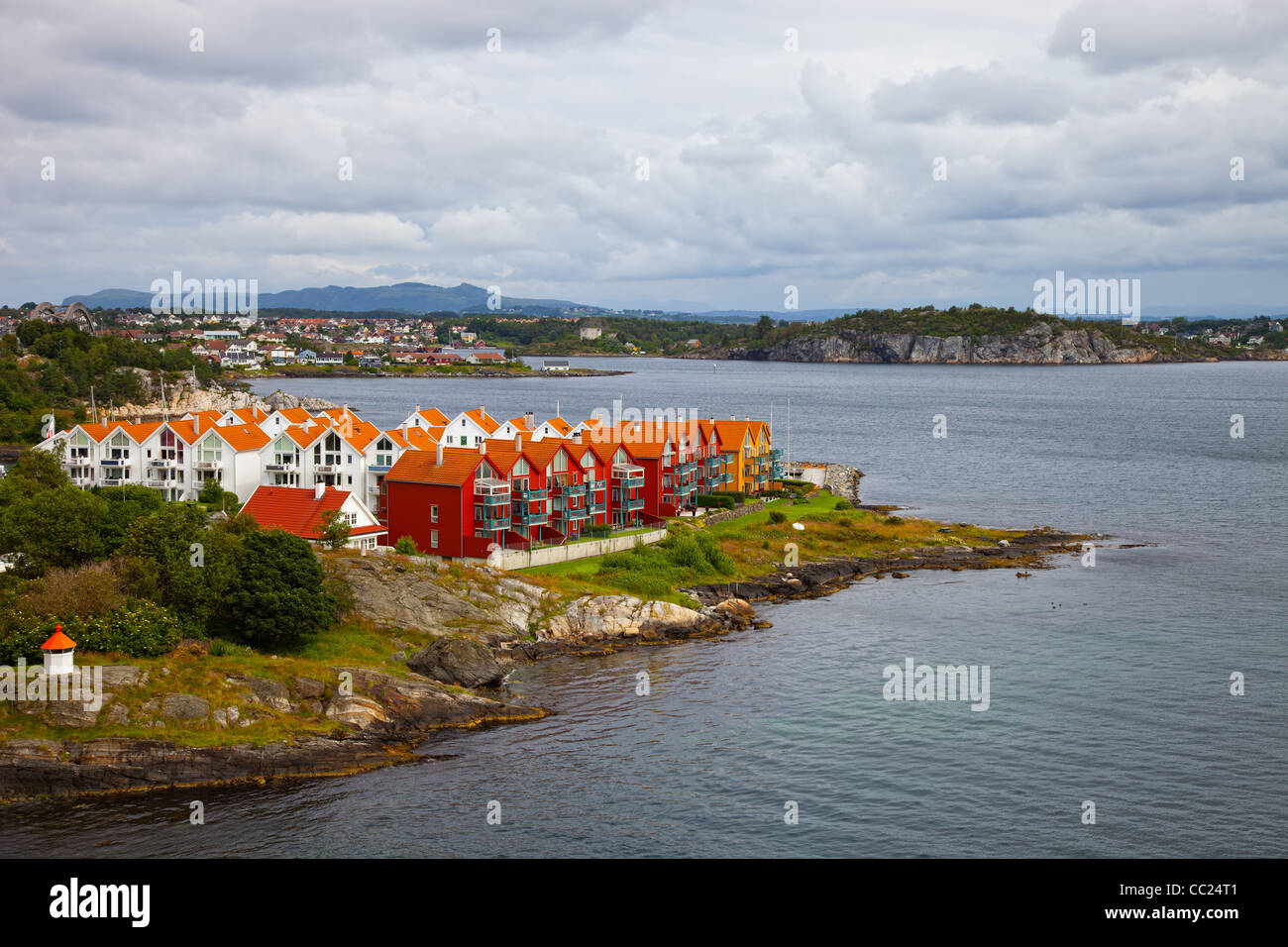 L'architecture typique de la côte norvégienne. Stavanger, Norvège. Banque D'Images