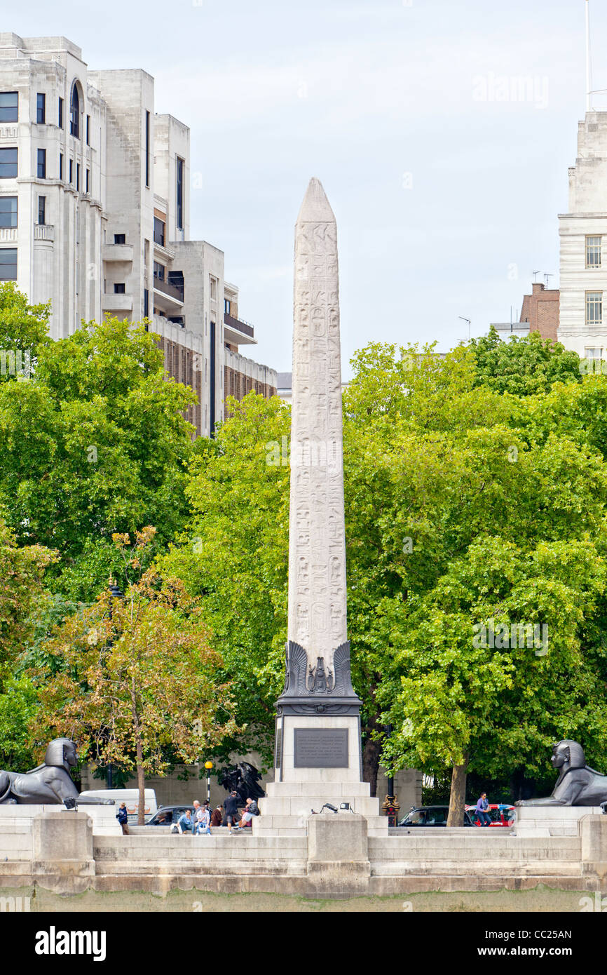 Aiguille de Cléopâtre, sur la rivière Thames, Londres, Angleterre. Banque D'Images