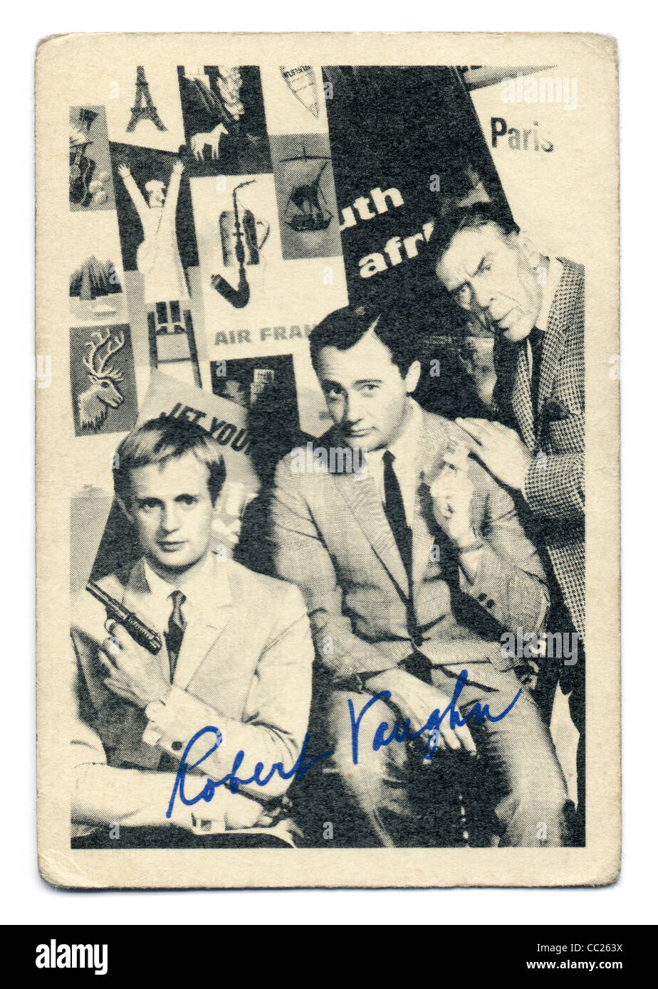 Homme d'Oncle photo cartes produites par AB&C en 1965 avec Napoléon Solo et Illya agents Kuryakin Banque D'Images