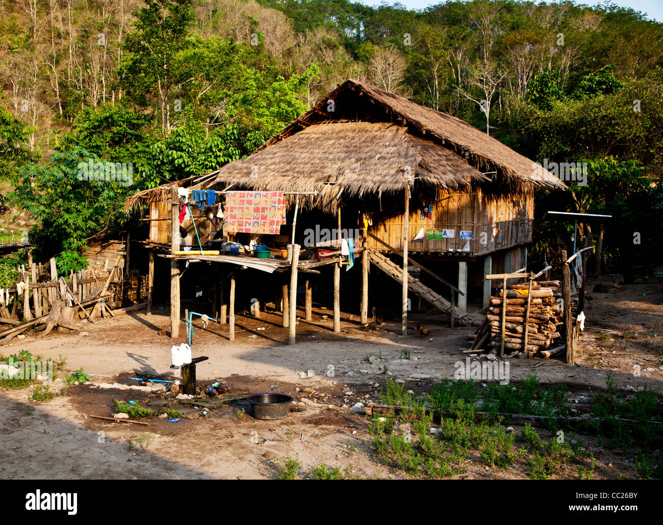 Un village de la tribu Lahu, près de Chang Rai, Thaïlande Banque D'Images