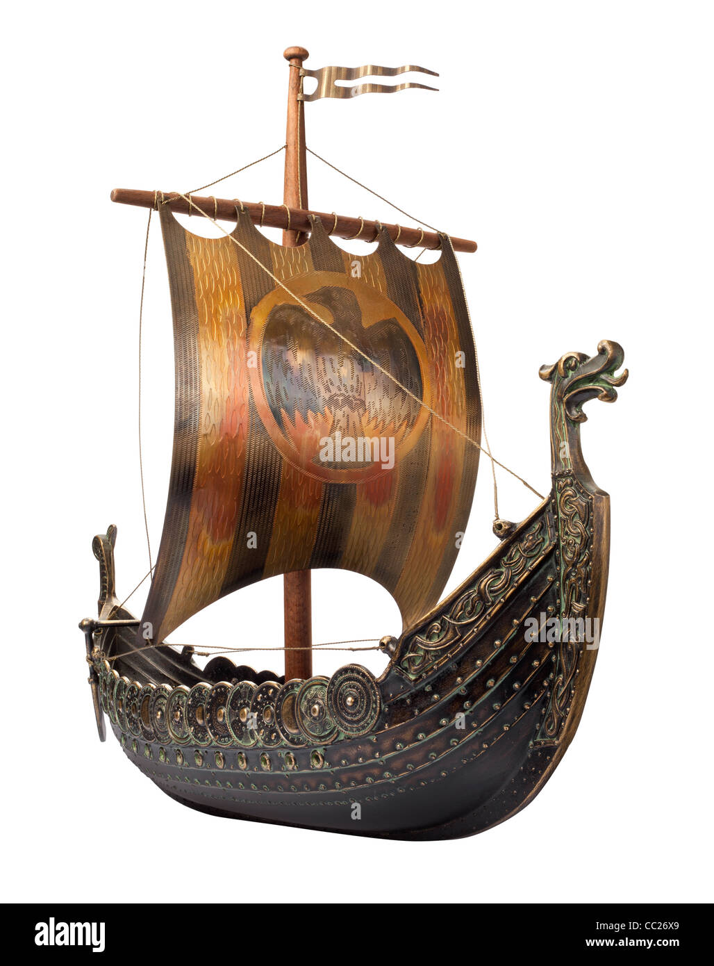 Viking Ship antiques isolated on white Banque D'Images