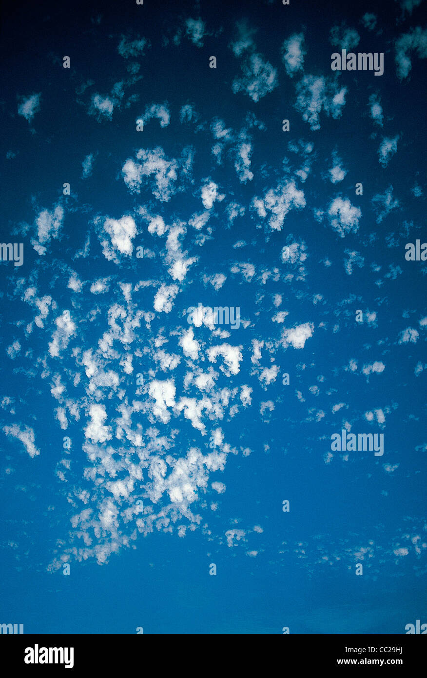 Ciel bleu avec des nuages cirrus délicate. Banque D'Images