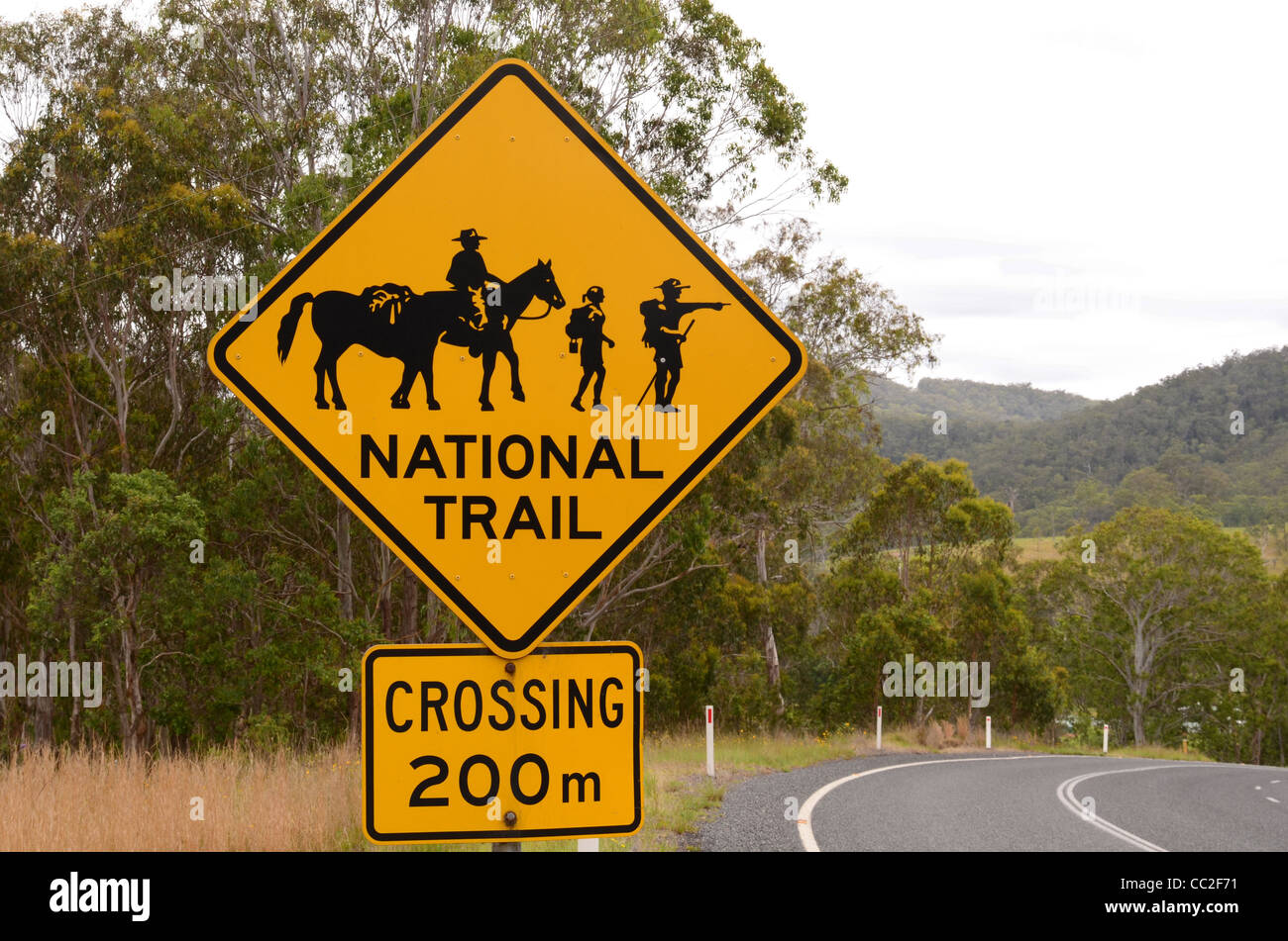 Sentier national australien warning sign Banque D'Images