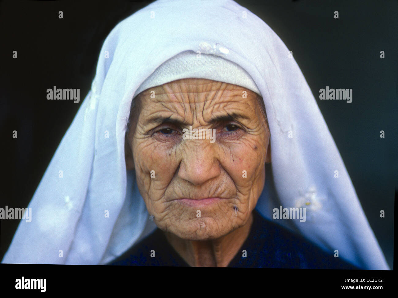 101 ans portrait femme ouïghour Turpan Xinjiang Chine Banque D'Images