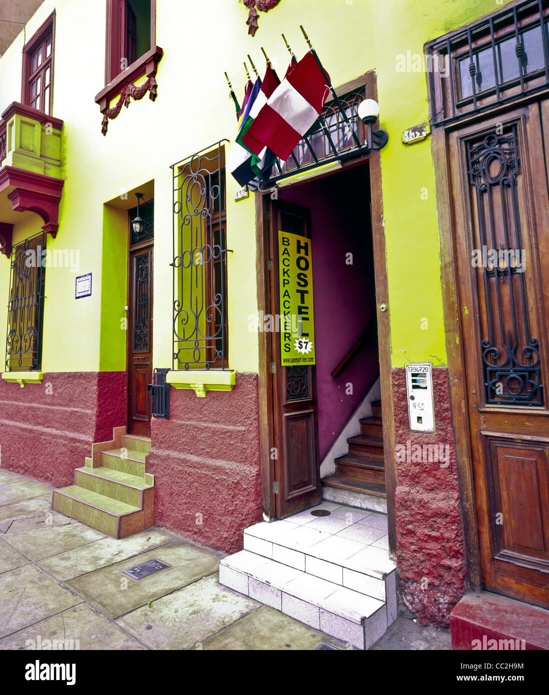 Un Back packers Hostal dans Barranco Lima Pérou Amérique du Sud Banque D'Images