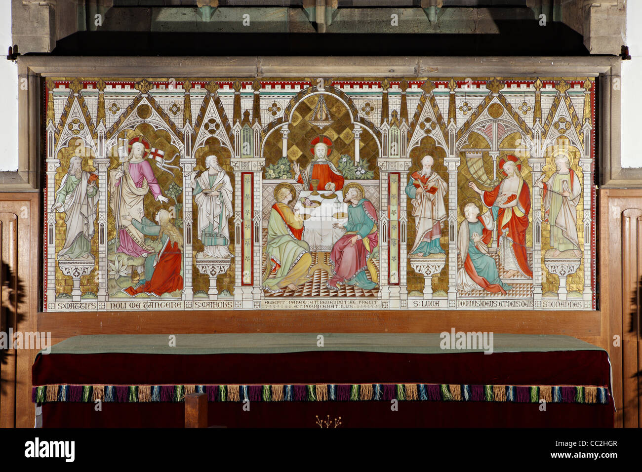 Le retable, All Saints Church, Bishop Burton, Yorkshire East Riding, UK Banque D'Images