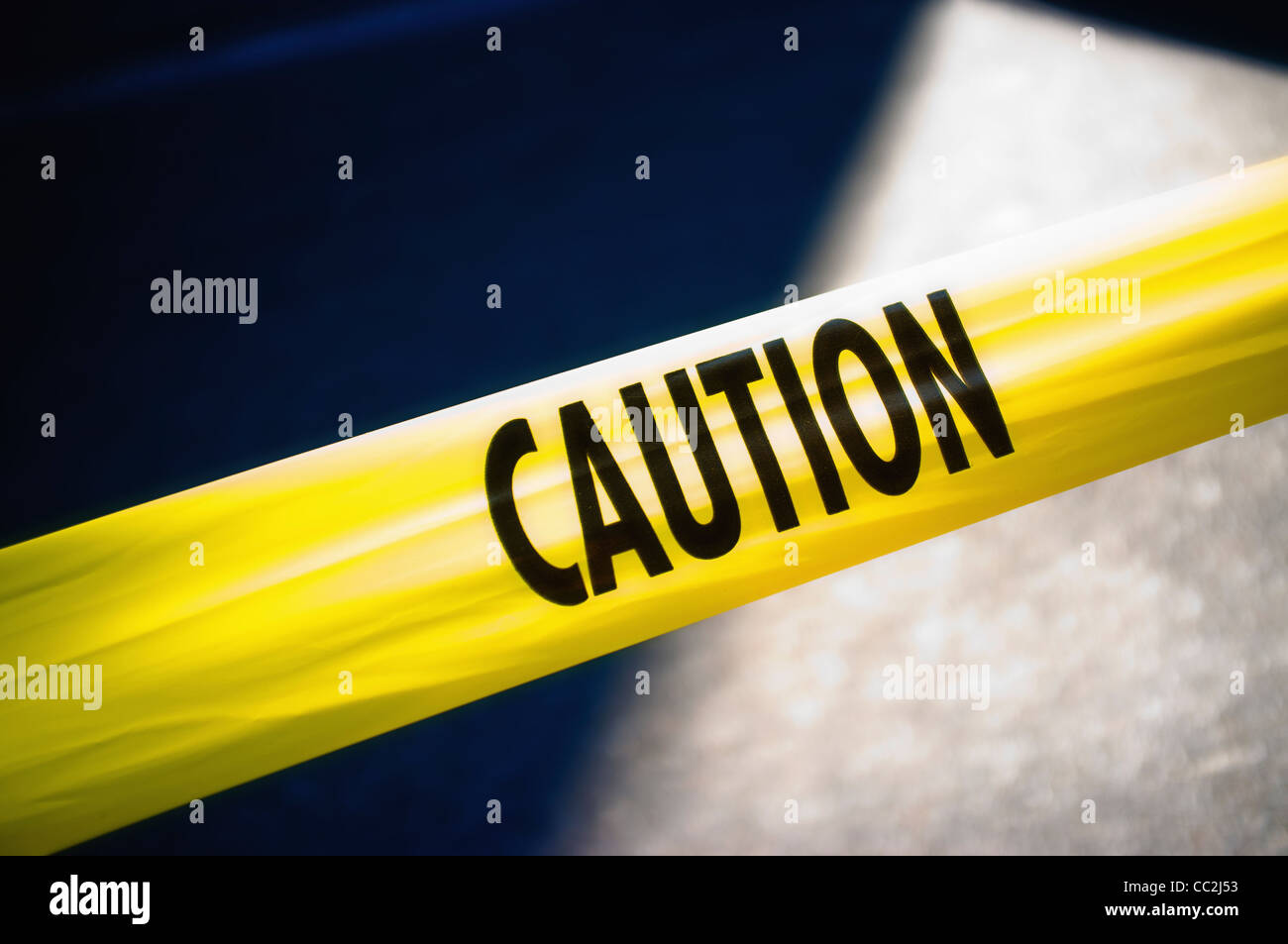 USA, New York City, du ruban jaune Banque D'Images