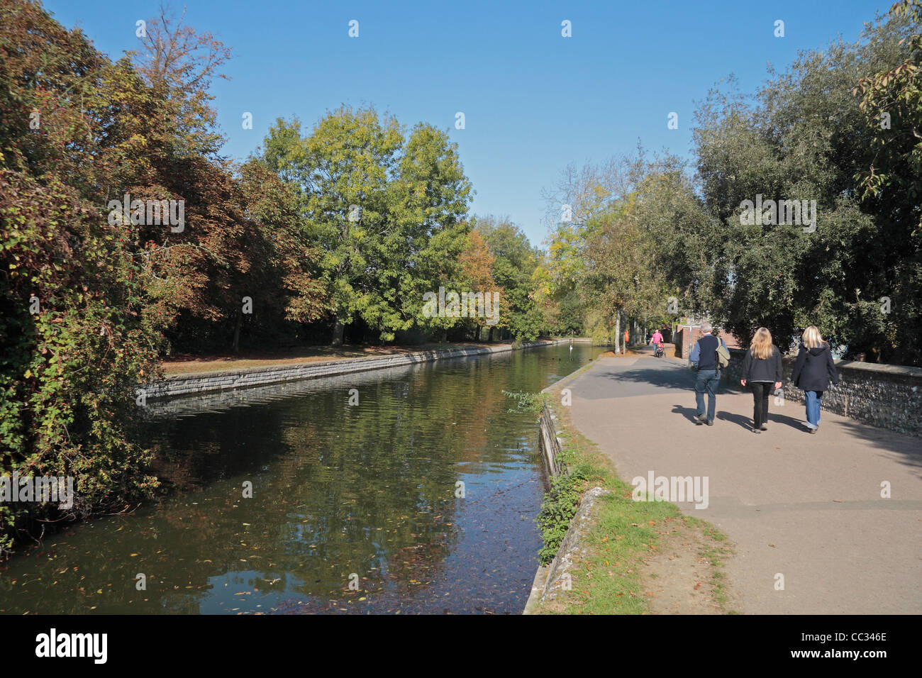 Vue générale de la voie du canal près de Pelham terrasse & piscine Pells à Lewes, East Sussex, UK. Banque D'Images