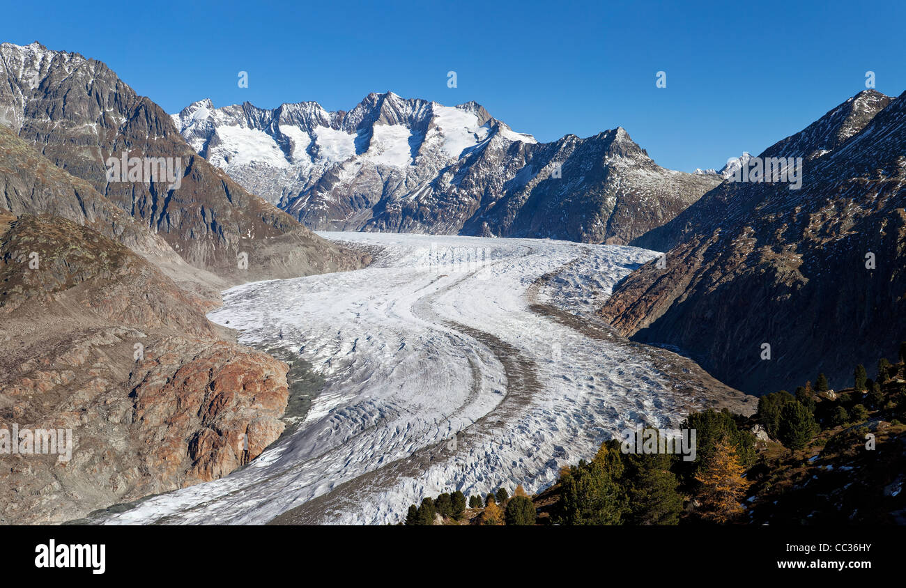 Glacier d'Aletsch, en Suisse Banque D'Images