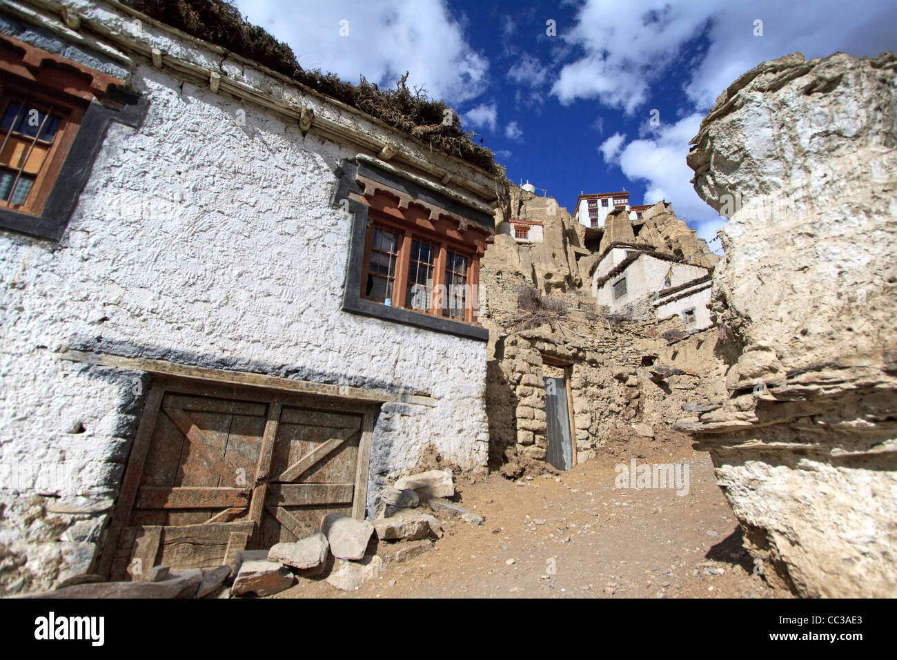 Logements à ladakhis traditionnel au Ladakh leh Banque D'Images