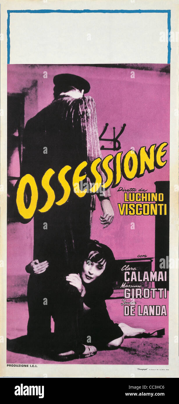 Affiche de cinéma : Obsession 1943 Réalisé par Luchino Visconti Banque D'Images