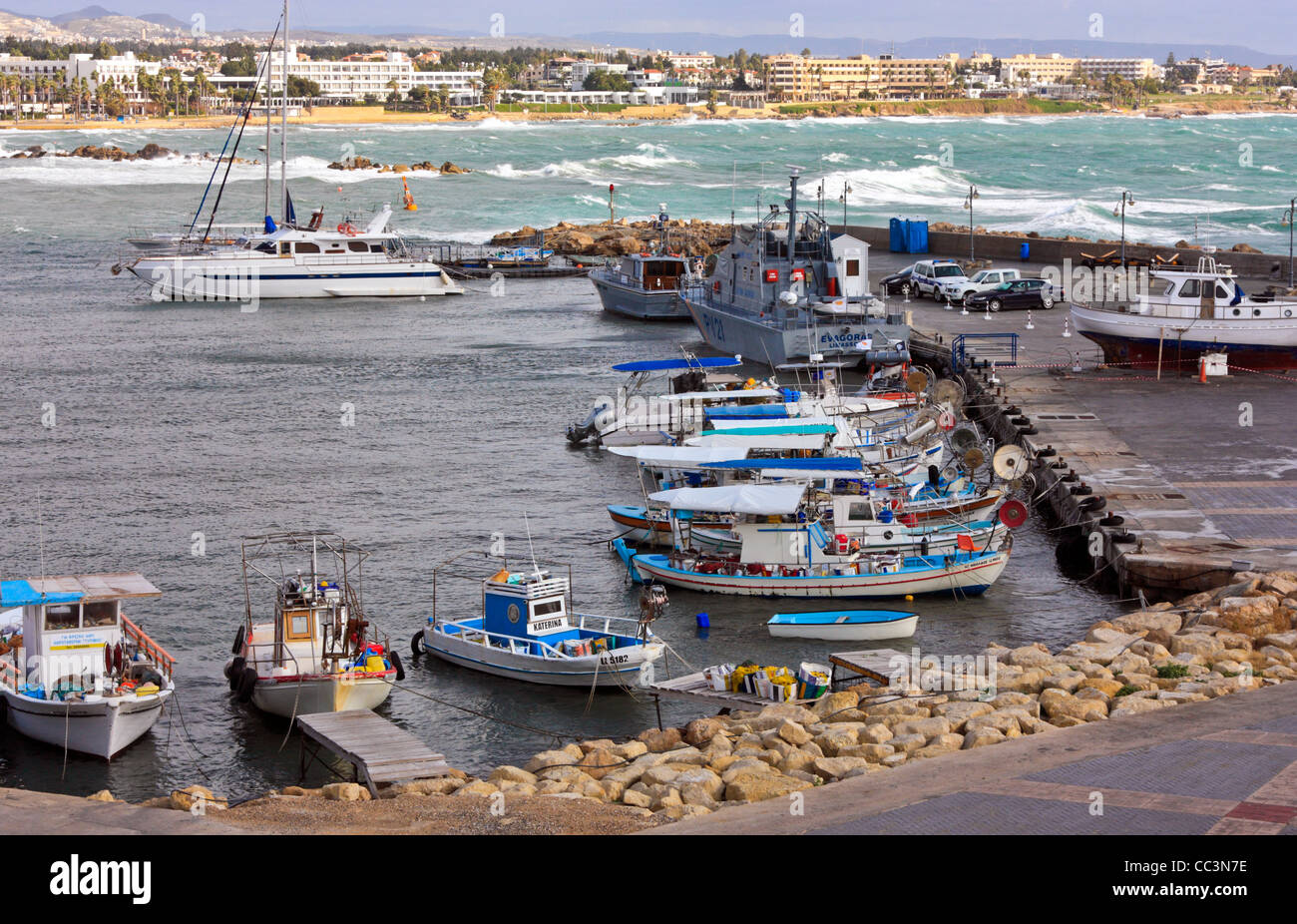 Marina et port de pêche de Paphos, Chypre Banque D'Images
