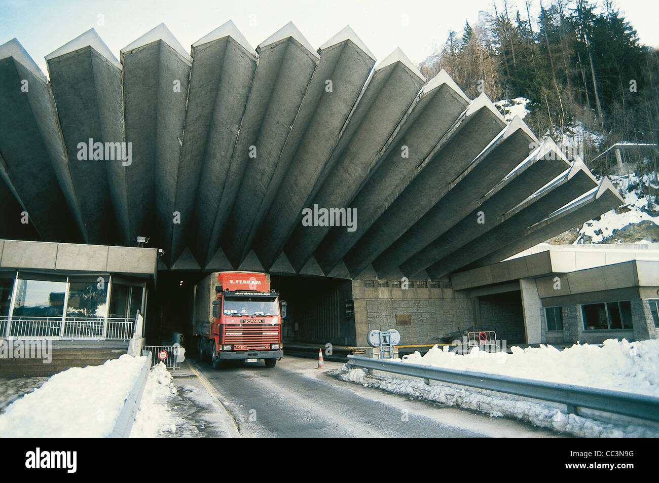 Rhone Alpes France Entrée du Tunnel du Mont Blanc Banque D'Images