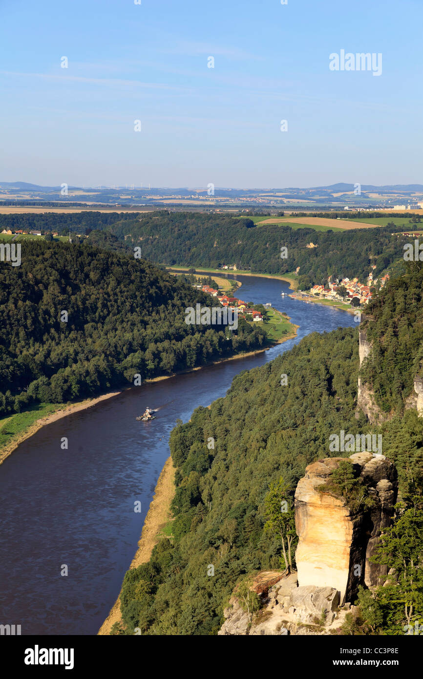 Allemagne, Saxe, Dresde, la Suisse Saxonne Parc National (Sachsische schweiz), l'Elbe Banque D'Images