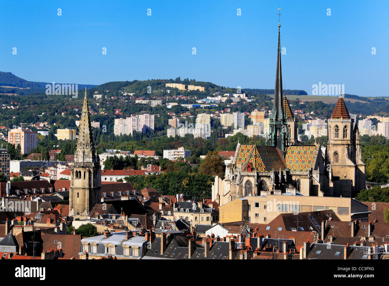 Vue de la ville à partir de la Tour Philippe le Bon, Dijon, Côte-d'Or departement, Bourgogne, France Banque D'Images
