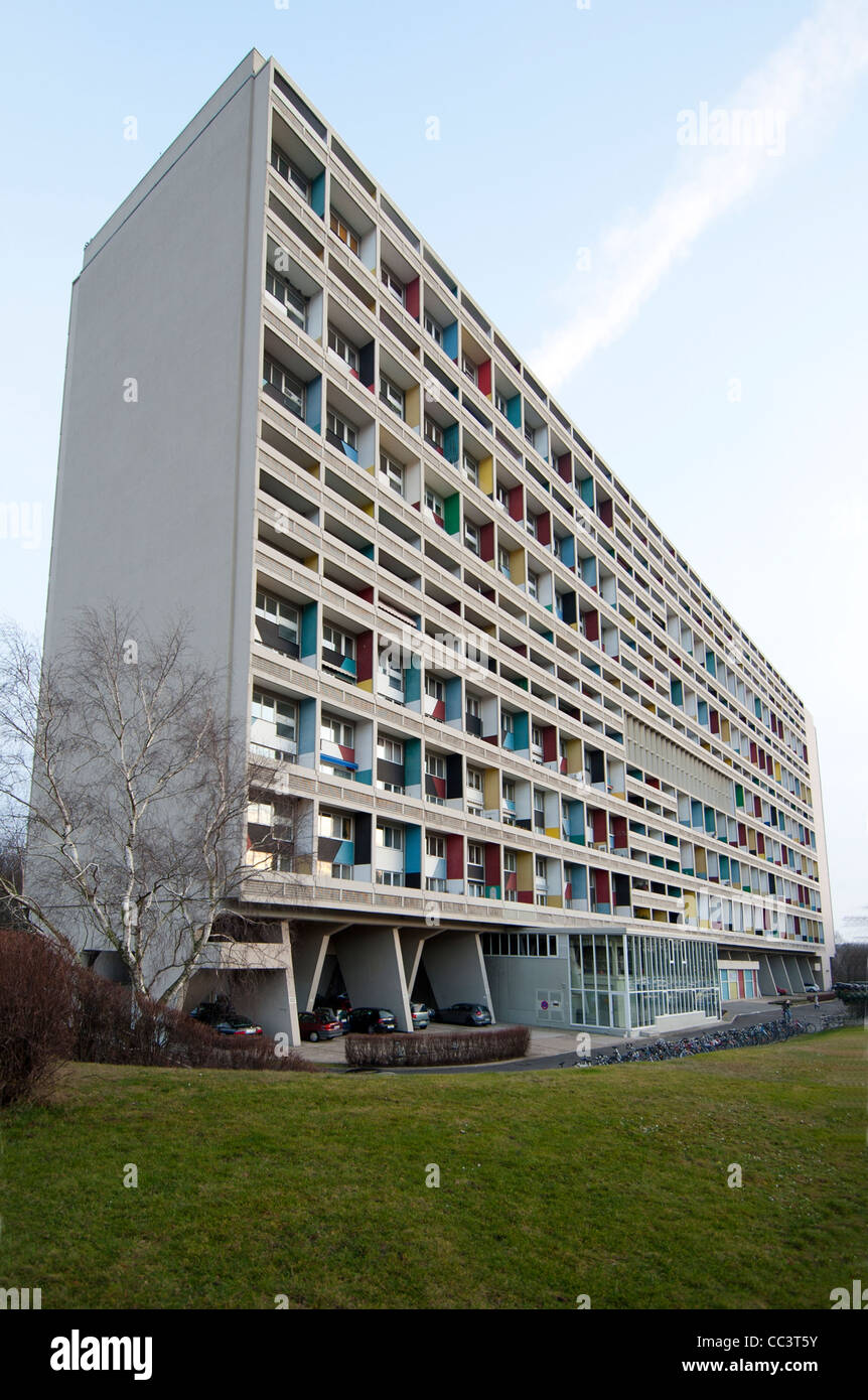 Corbusierhaus Berlin, Allemagne (Unité d'habitation, genre Berlin) construit pour une exposition internationale (Interbau) en 1957. Banque D'Images