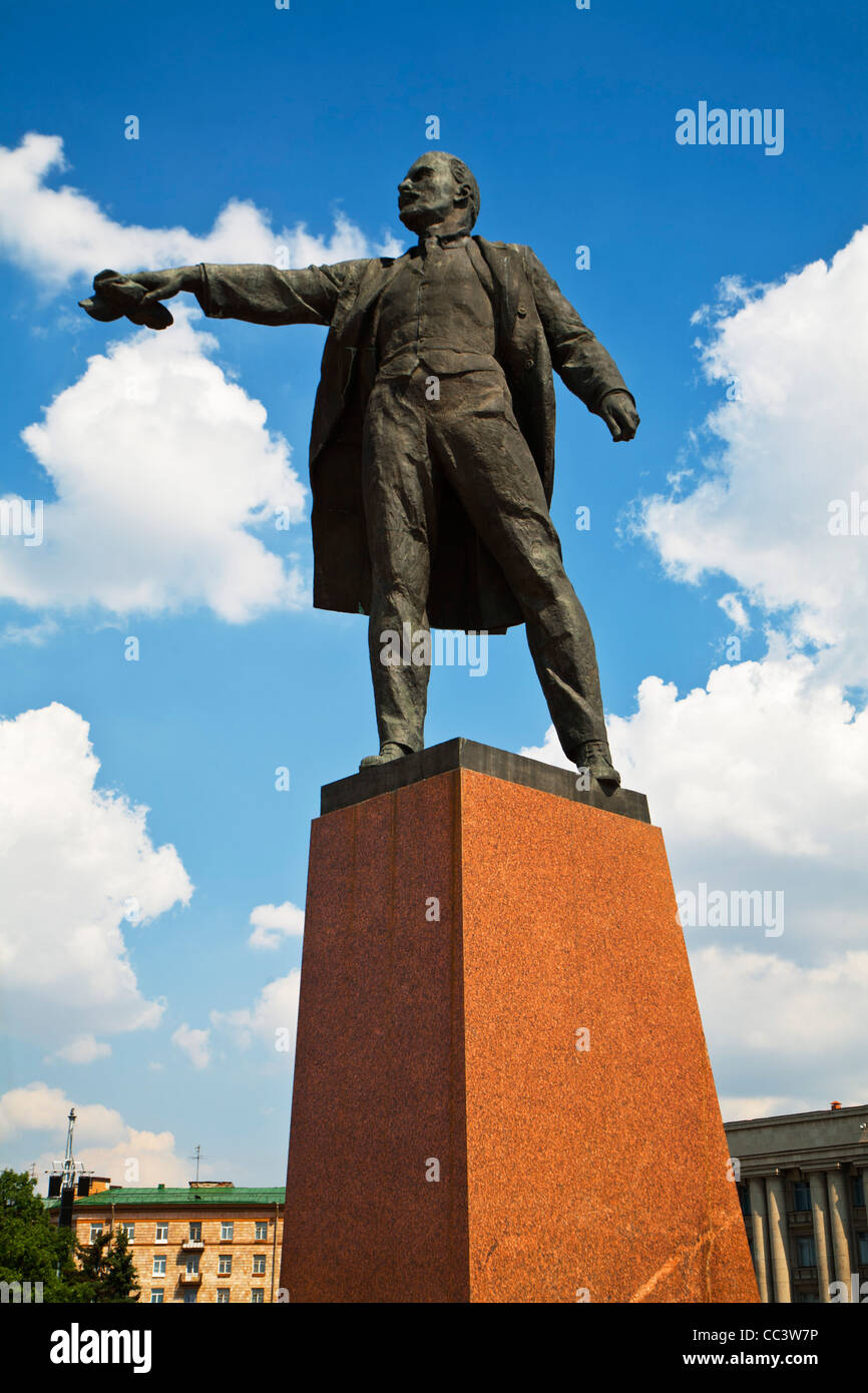 La Russie, Saint-Pétersbourg, statue en bronze de Lennin en Finlande Gare à Banque D'Images