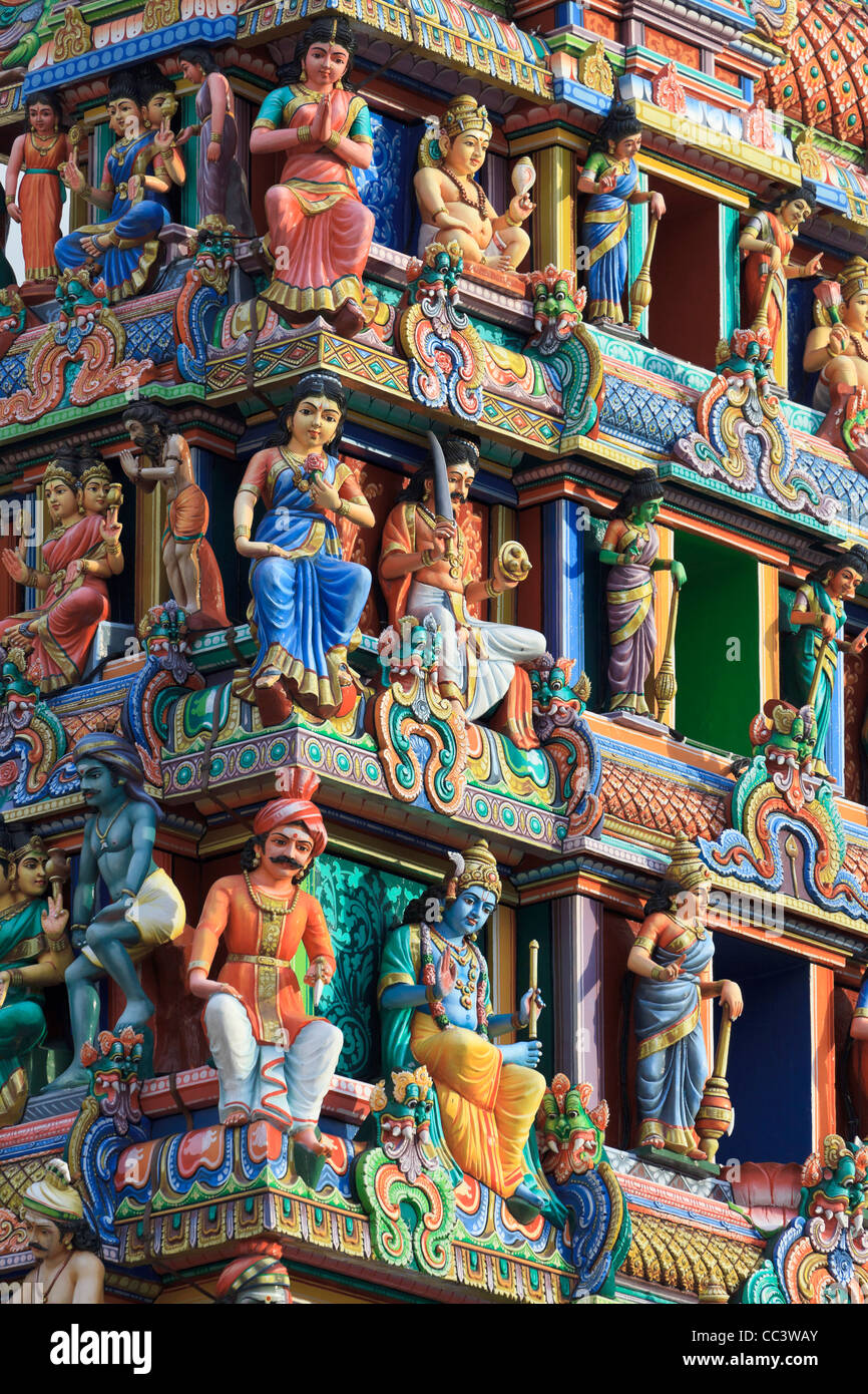 Singapour, Sri Mariamman Temple Hindou Banque D'Images