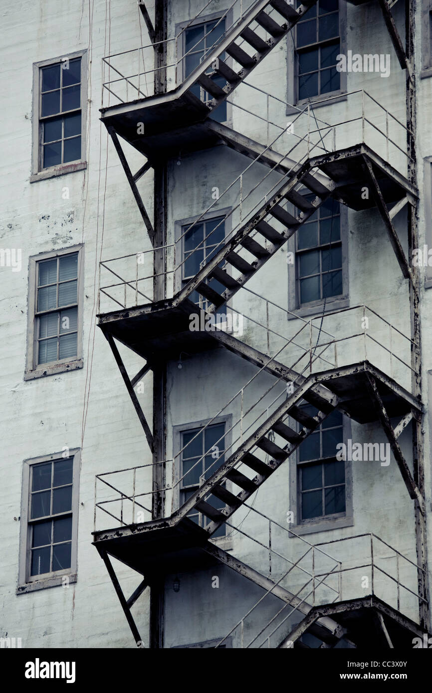 USA, Alabama, Mobile, Van Antwerp Building fire escape détail, premier gratte-ciel de New York, b.1908 Banque D'Images