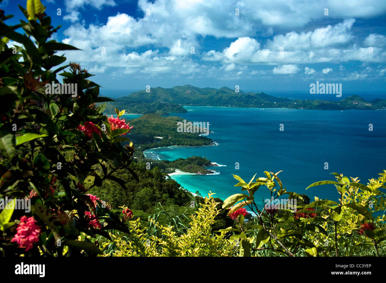 Vue panoramique Seychelles Mahe Banque D'Images
