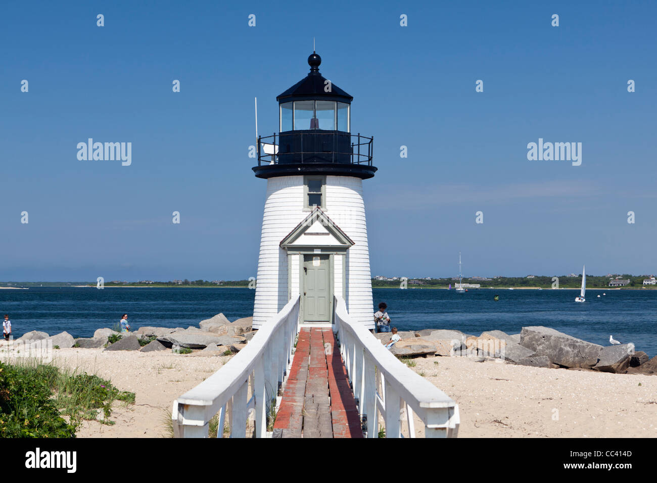 Le phare de l'île de Nantucket Brant Massachusetts New England USA Banque D'Images