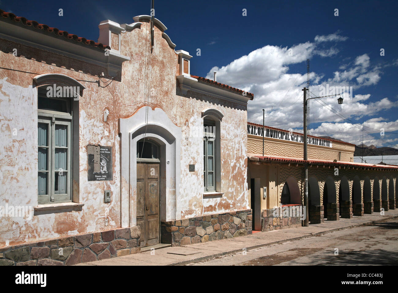 Ancien bâtiment municipal dans le village Tilcara, province de Jujuy, Argentine Banque D'Images