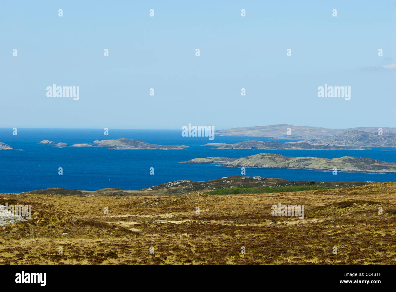 Drumbeg Oldany Point.de vue des Eddrachilis Point Bay de l'île de Stoer, Nord Ouest de l'Ecosse Banque D'Images