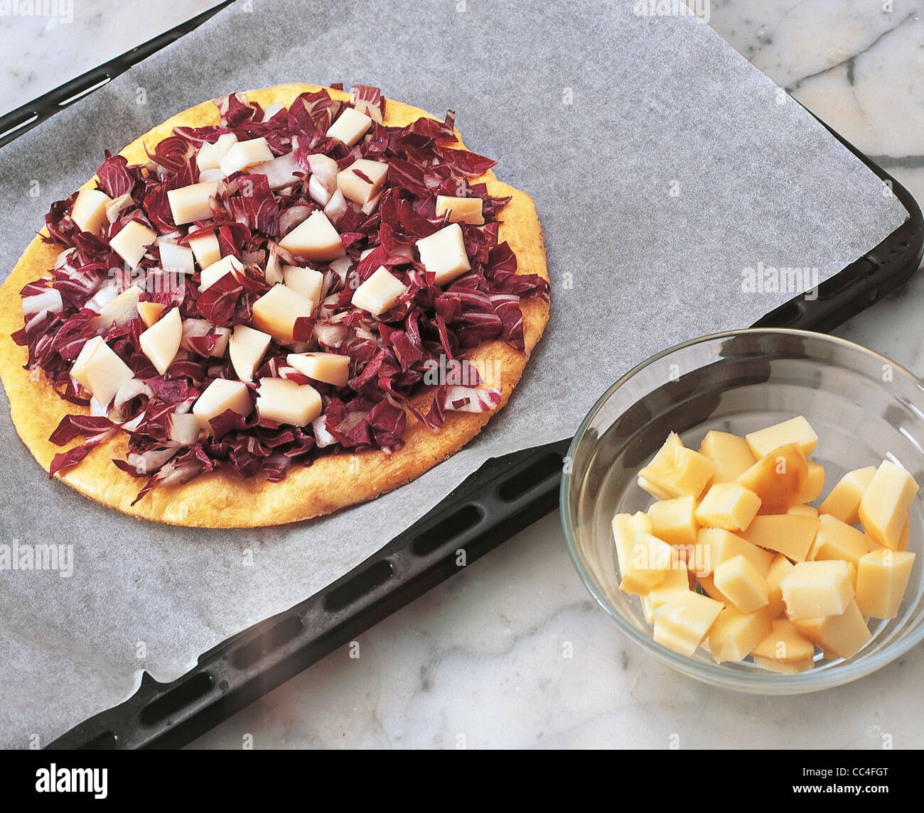 Cuisine : Frittata style pizza (3 Banque D'Images