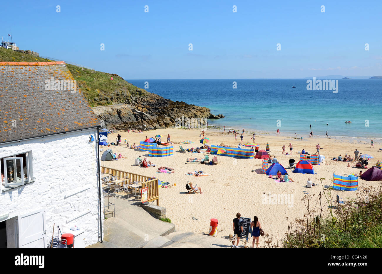 La fin de l'été à Porthgwidden beach, St Ives, Cornwall, UK Banque D'Images