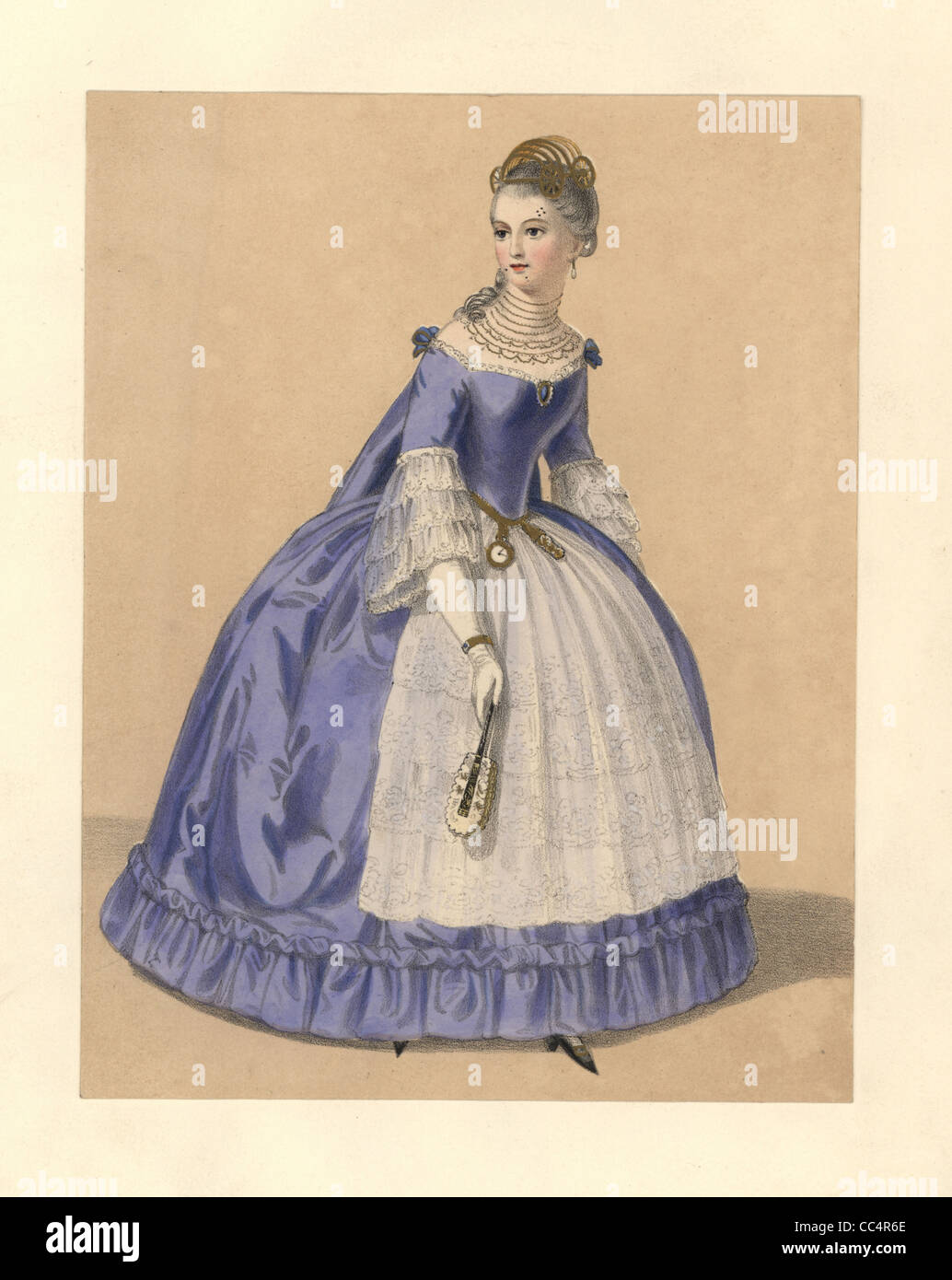 Robe du règne de George II, 1727 à 1760. Banque D'Images