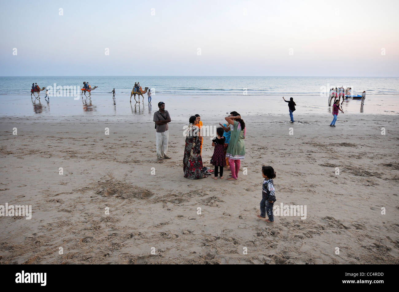 La plage de Mandvi, Inde Banque D'Images
