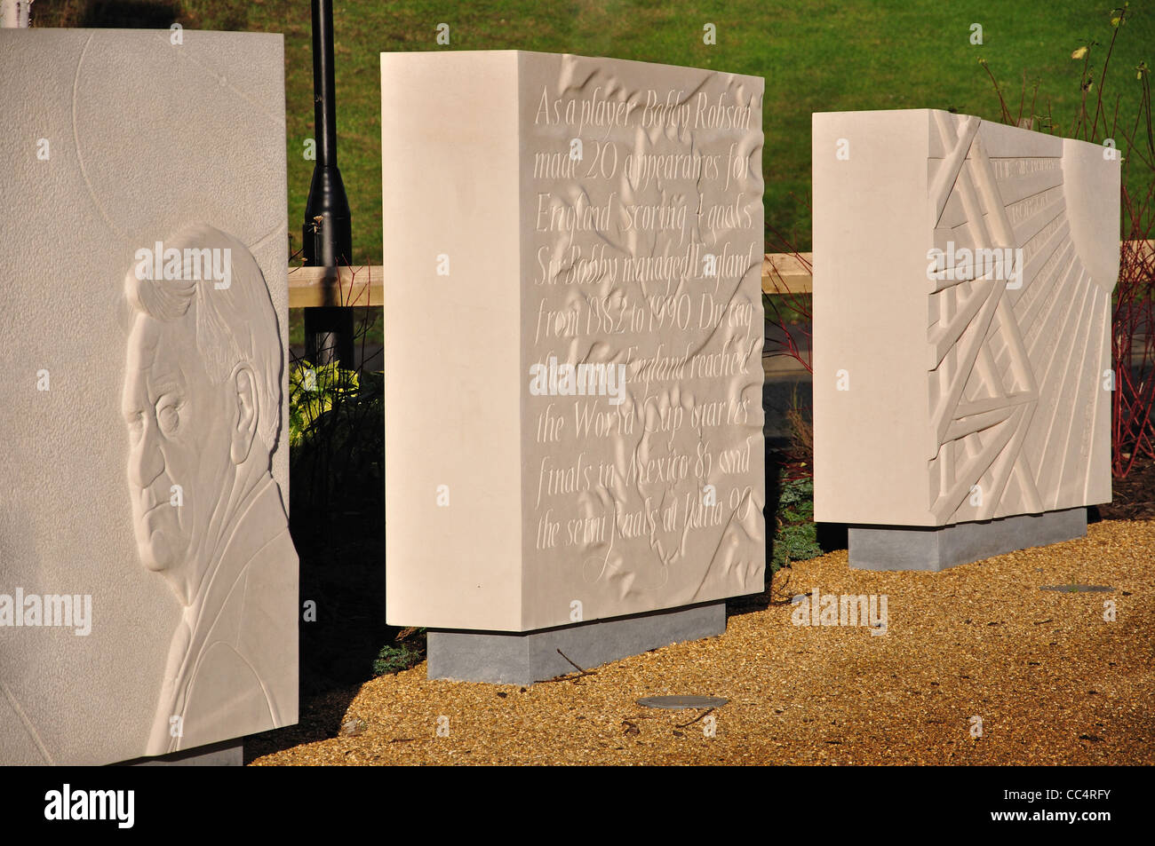 Sir Bobby Robson Memorial Garden, St James' Park, Newcastle-upon-Tyne, Tyne et Wear, Angleterre, Royaume-Uni Banque D'Images