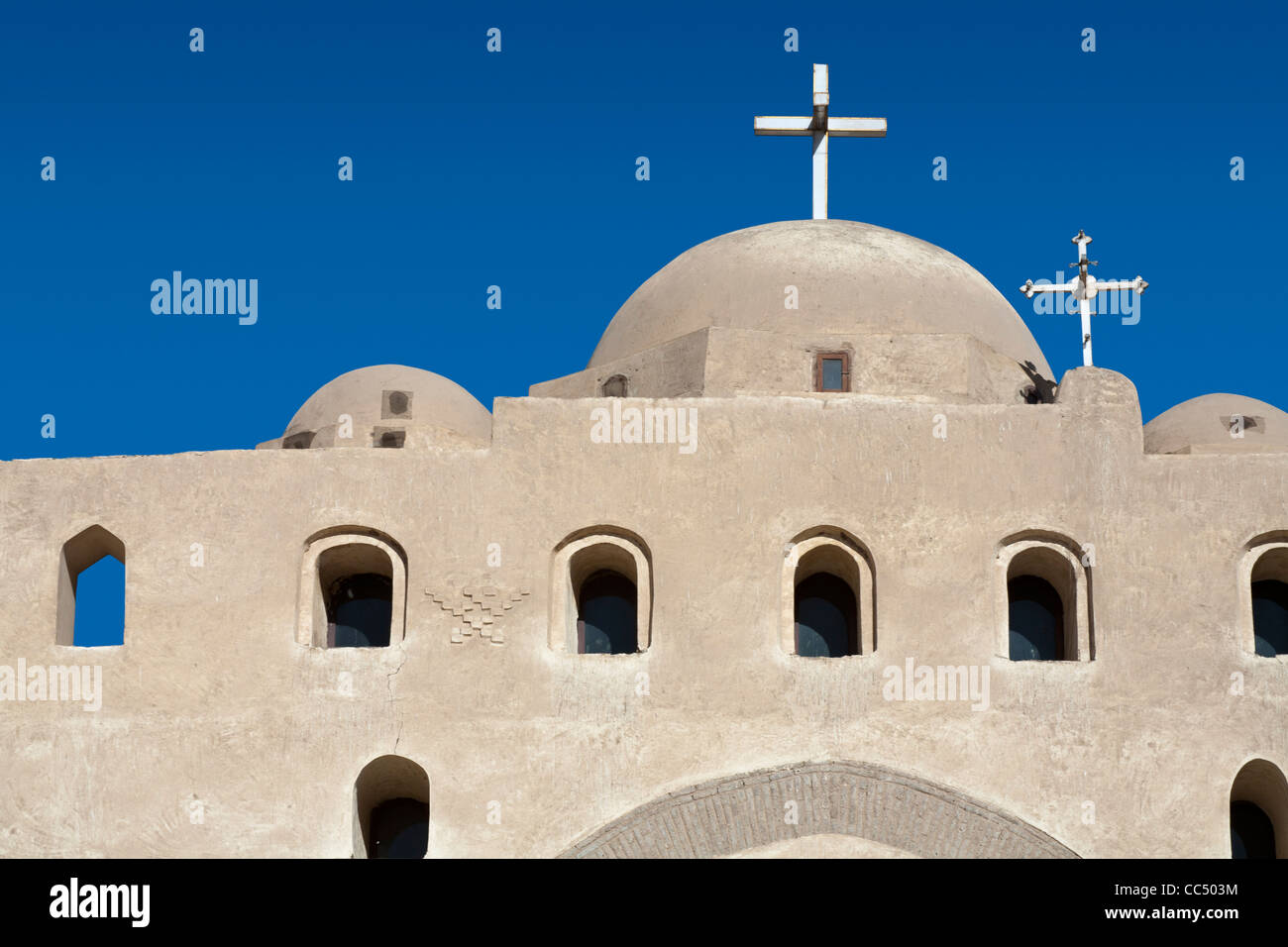 Le monastère blanc copte situé près de la ville égyptienne de Sohag, Moyenne Égypte Banque D'Images