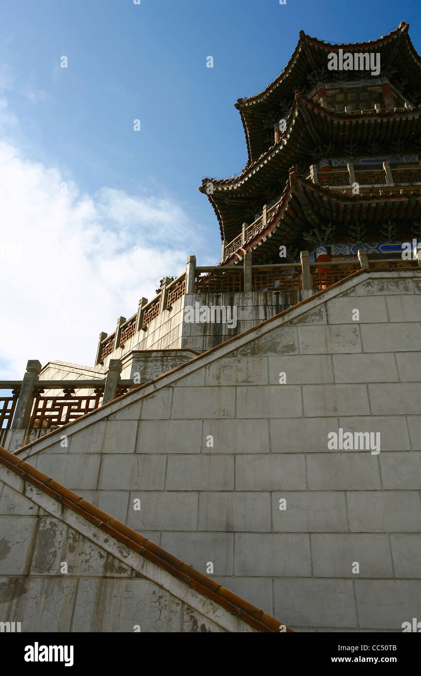 Pavillon traditionnel chinois, Shougang Corporation, Beijing, Chine Banque D'Images