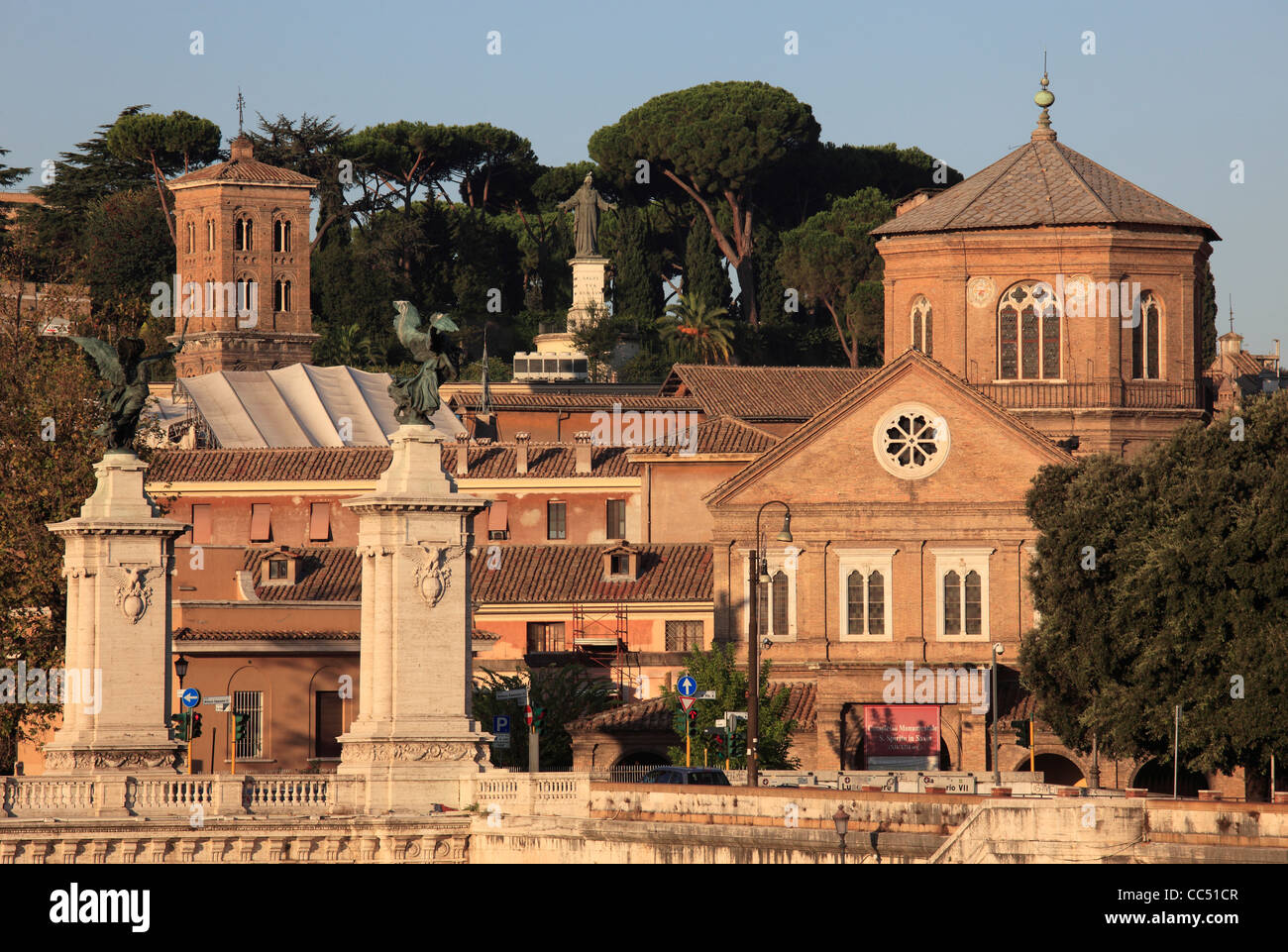 L'Italie, Lazio, Rome, Ospedale Santo Spirito, hôpital, pont Vittorio Emanuele II, Banque D'Images