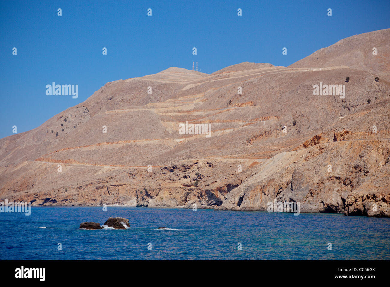 Paysage de Montagnes Blanches dans la région de Sfakia county à l'île de Crète, Grèce. Banque D'Images