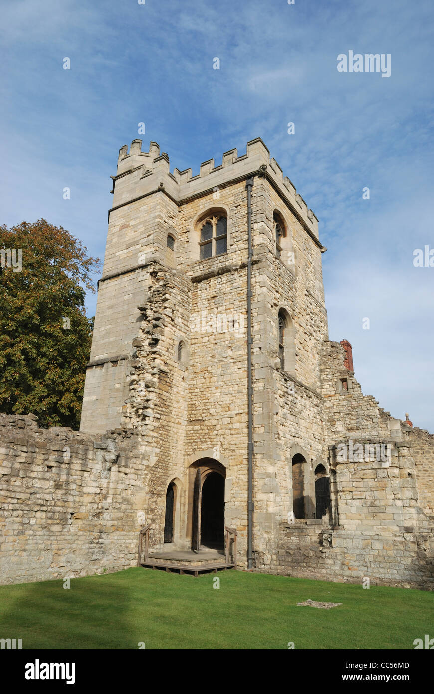 Le palais des évêques médiévaux, Lincoln, en Angleterre. Banque D'Images