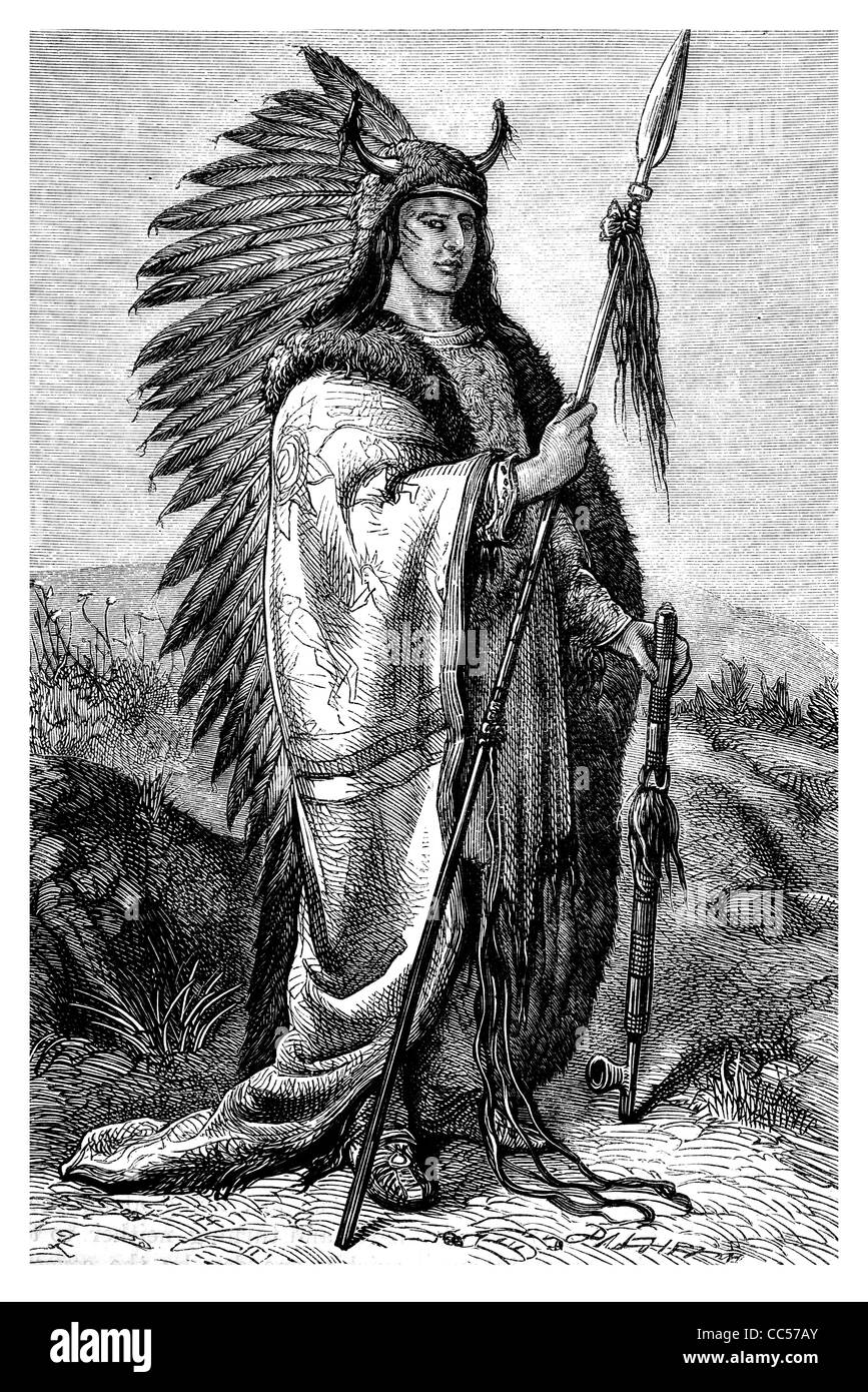 Guerrier indien sioux 1886 Banque D'Images
