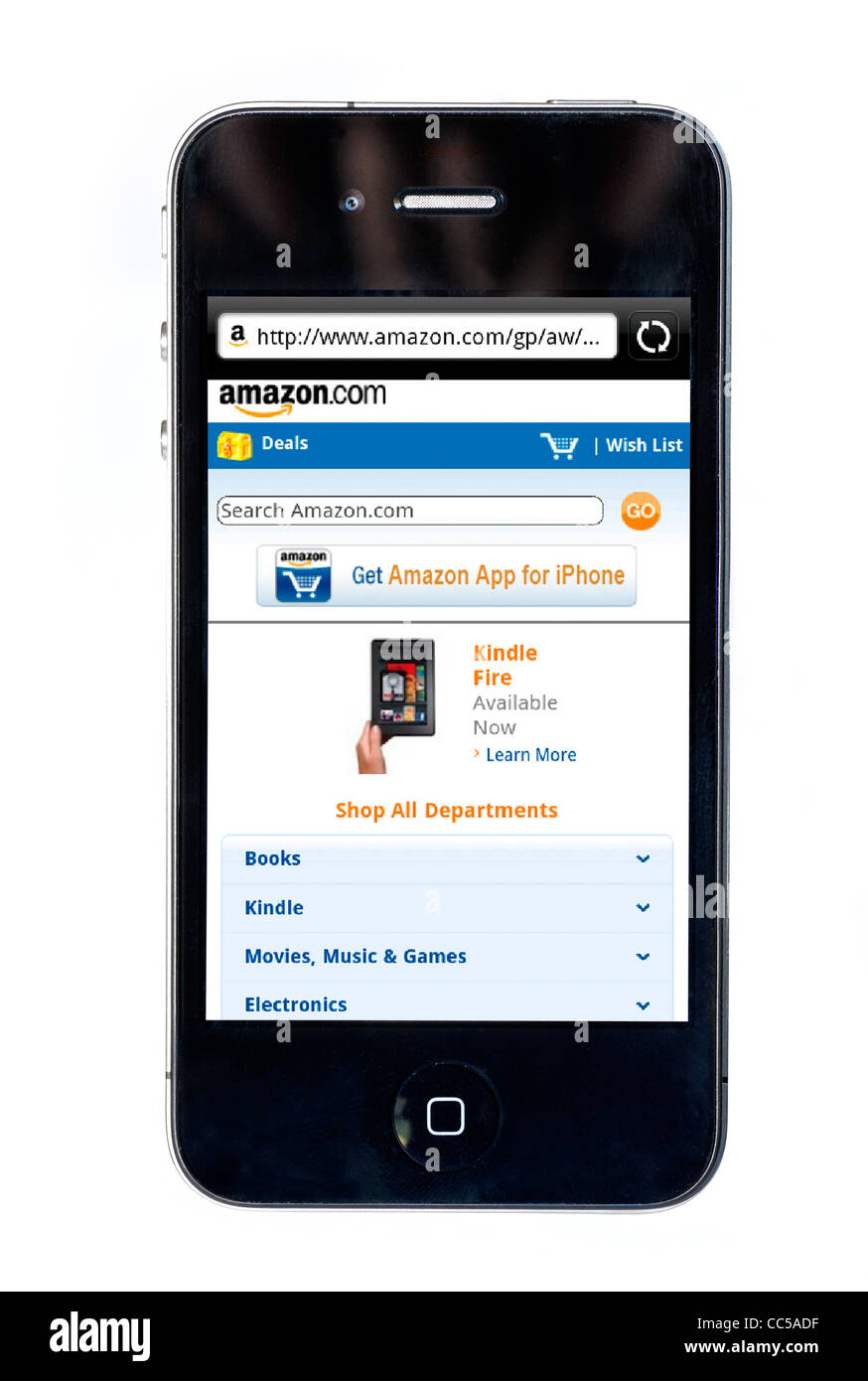 Achat en ligne à l'amazon.com site sur un smartphone Apple iPhone 4 Photo  Stock - Alamy
