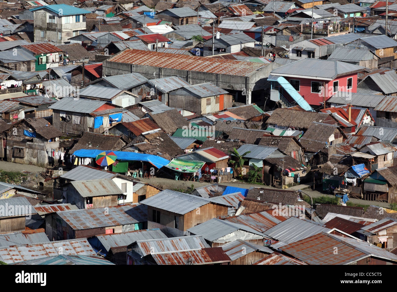 Quartier pauvre. Tacloban City, Philippines, Eastern Visayas, en Asie du Sud-Est, l'Asie Banque D'Images