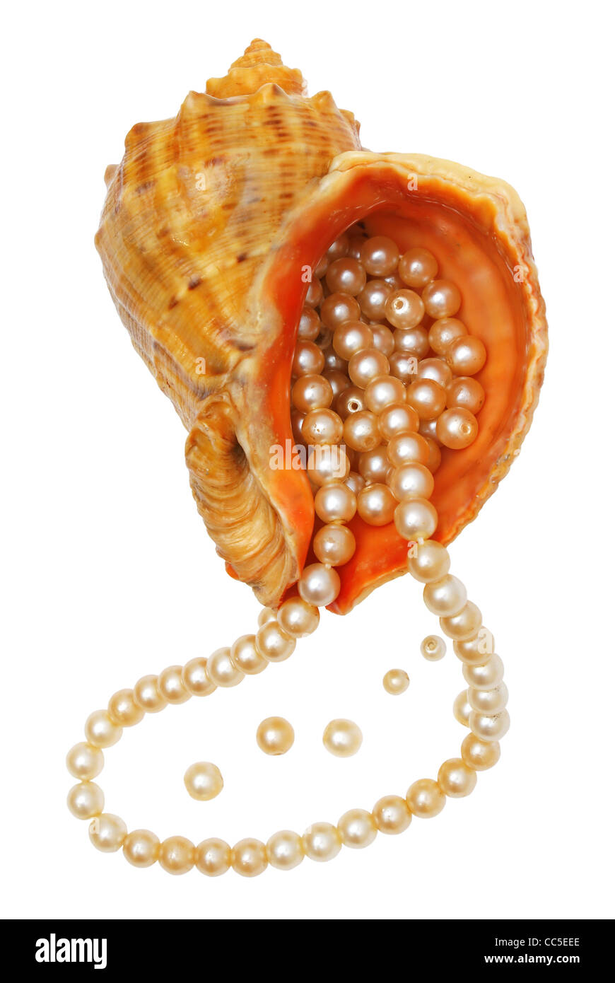 Perles dans un bol de la mer. Banque D'Images