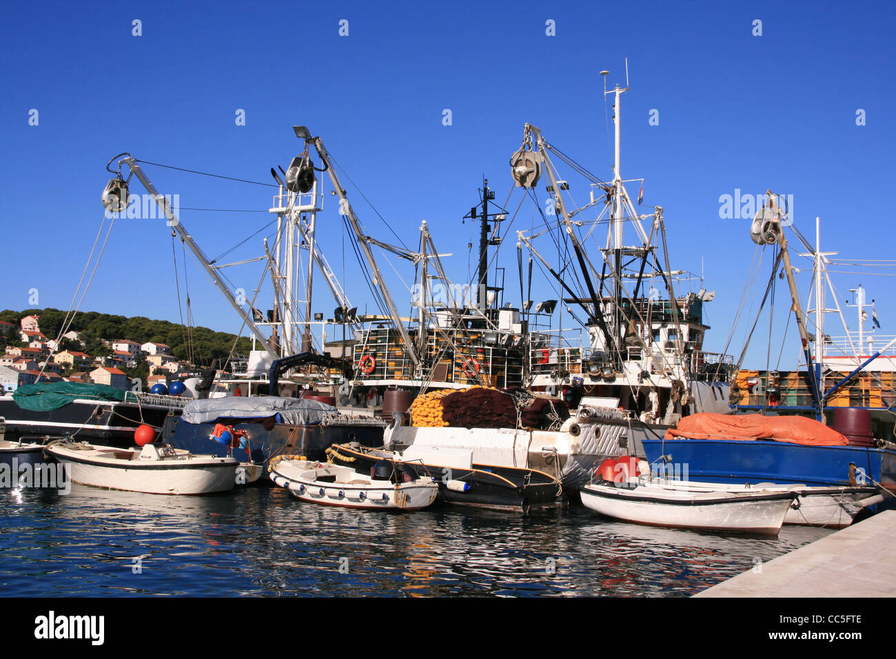 Bateaux de pêche dans le port de Livourne Banque D'Images